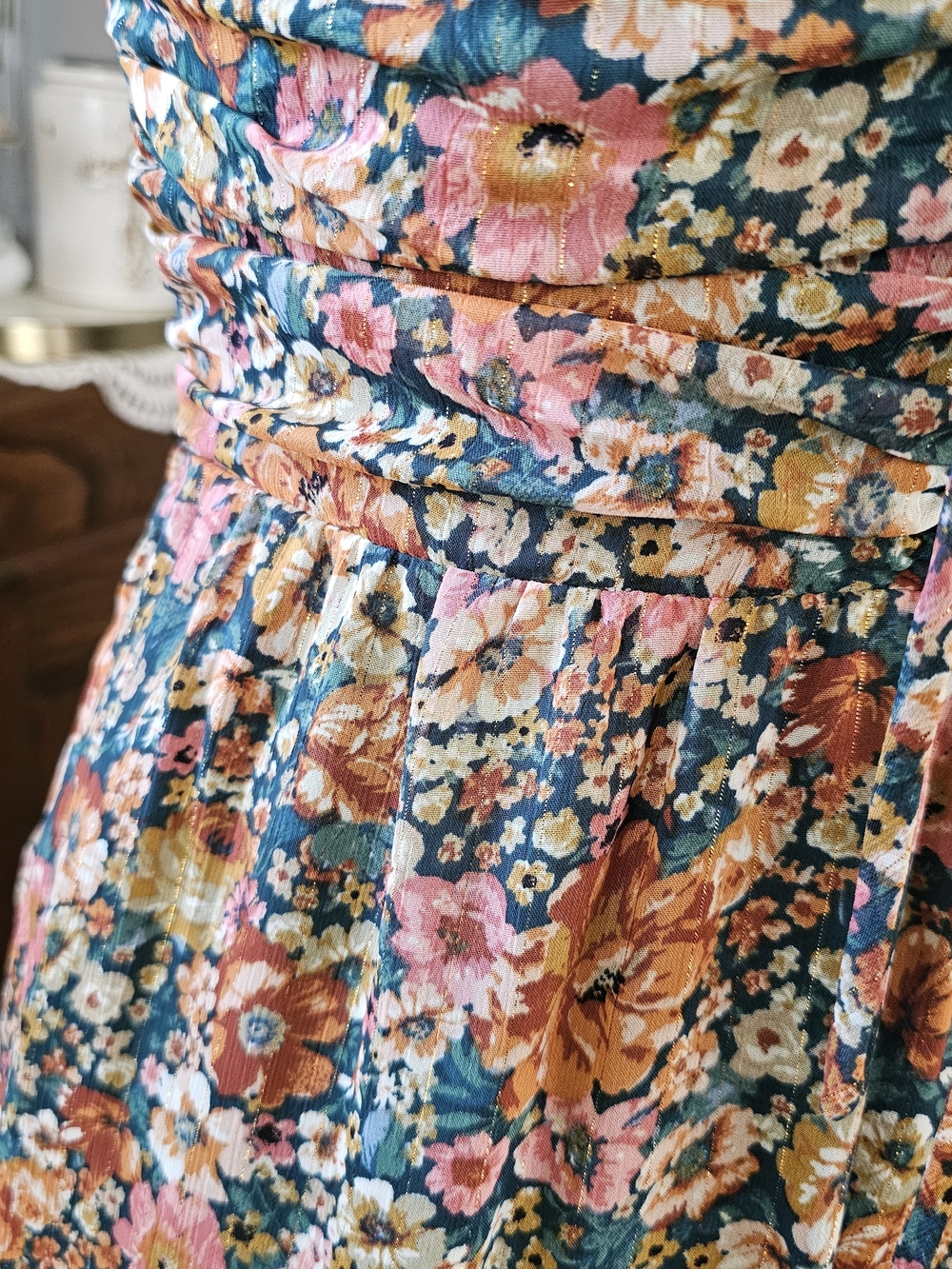 Sadie & Sage Vintage Academic Floral Halter Midi Dress Small - Picture 6 of 12